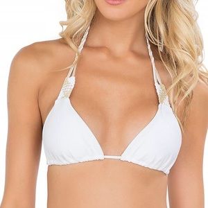 [luli fama] champagne sparkle triangle top